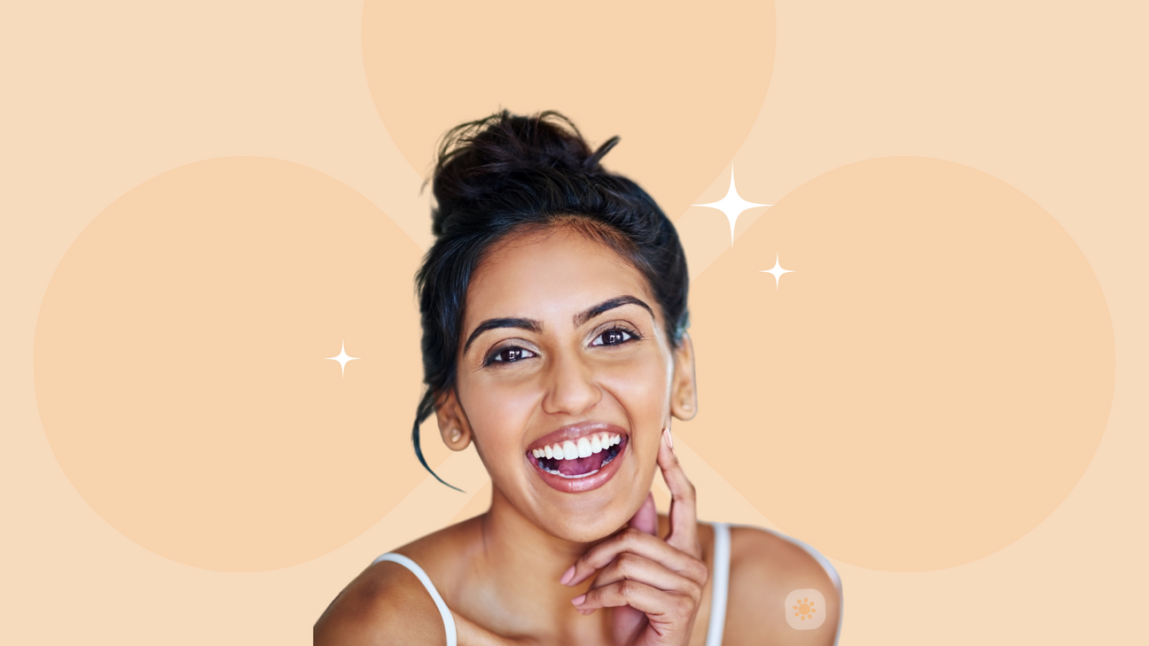 stylised image of woman wearing an up and atom by patch love energy patch