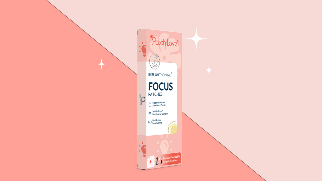 flat lay image of eyes on the prize path love focus patches